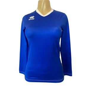 NWT ERREA Ansi Womens Long Sleeve Shirt Ansi Maglia Royal Bianco Blue XXS